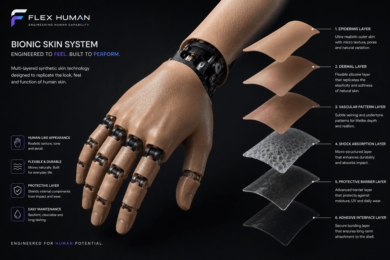 Synthetic interface layers for durable prosthetic wear